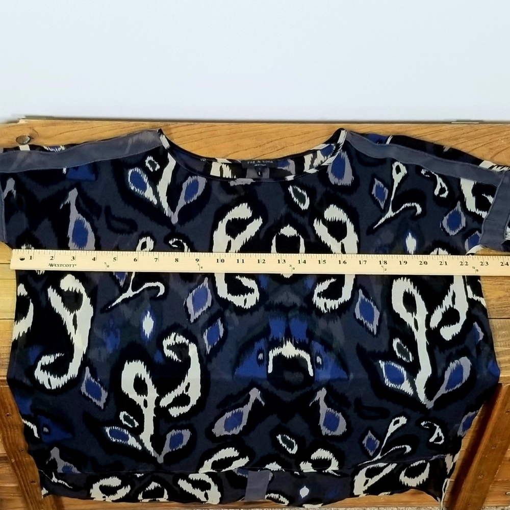 RAG & BONE silk semi-sheer Paisley top - Picture 8 of 9